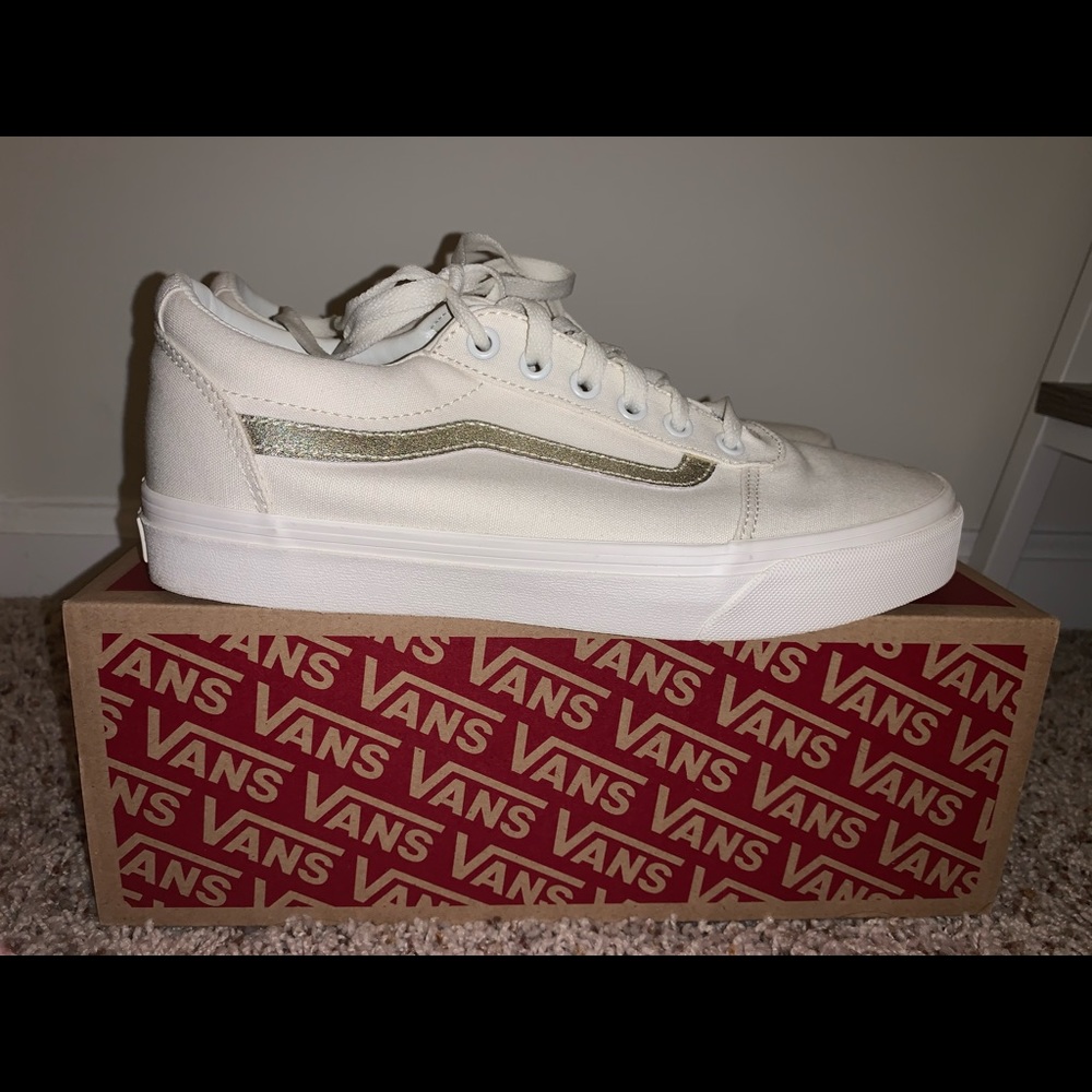 Off White/Gold Vans (Size 9)